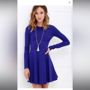 Lulu’s Royal Blue Long Sleeve Dress